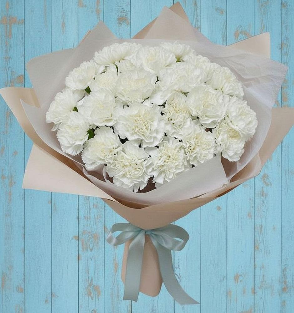 Букет Хрустальное утро в Наурской Букет цветов из: Гвоздики в Наурской