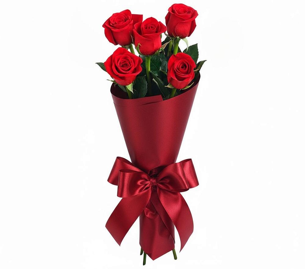 5 Красных роз Эдлесс Лав в Наурской Букет 5 Красных роз Эдлесс Лав в Наурской