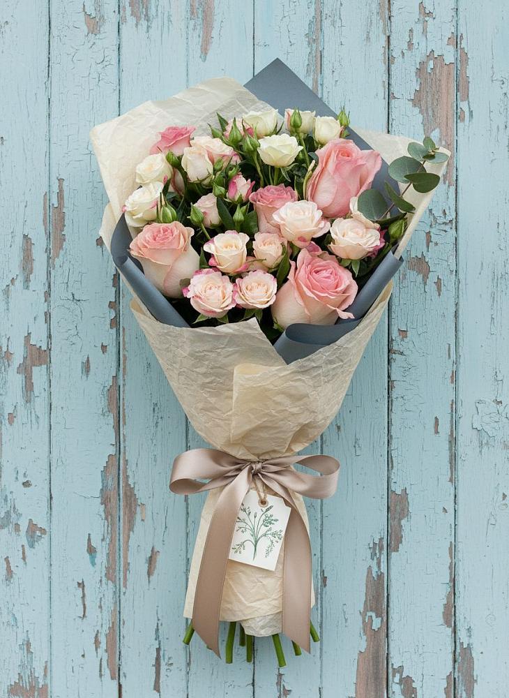 Букет нежный и розовый в Наурской Букет цветов из: Розы в Наурской