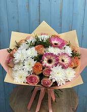 Букет цветов из:  Розы, Герберы и Хризантемы в Наурской