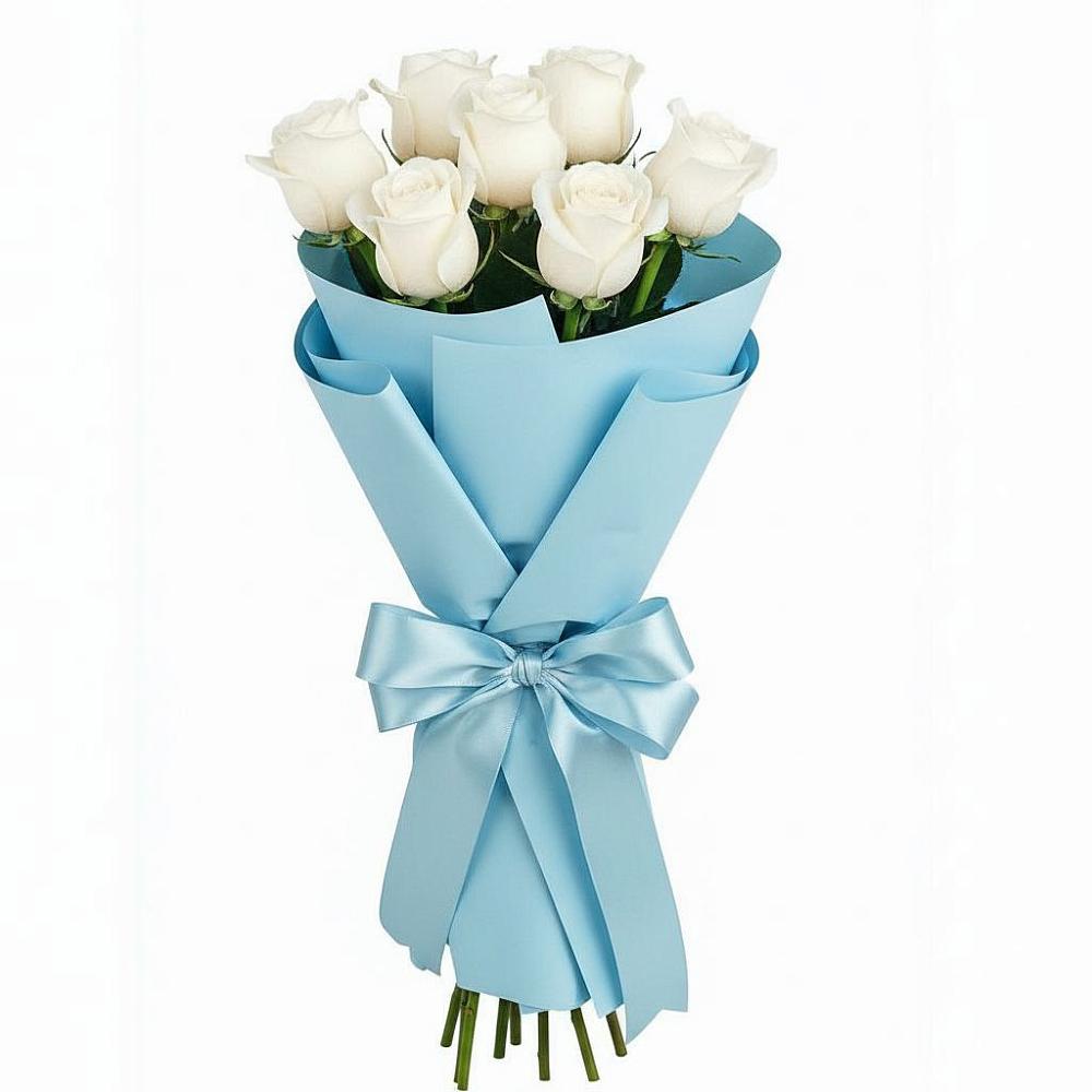 7 Белых роз Проуд в Наурской Букет 7 белых роз Проуд в Наурской