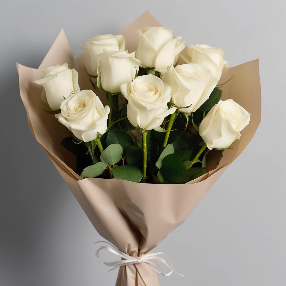 9 Белых роз Эдлесс Лав в Наурской Букет 9 Белых роз Эдлесс Лав в Наурской