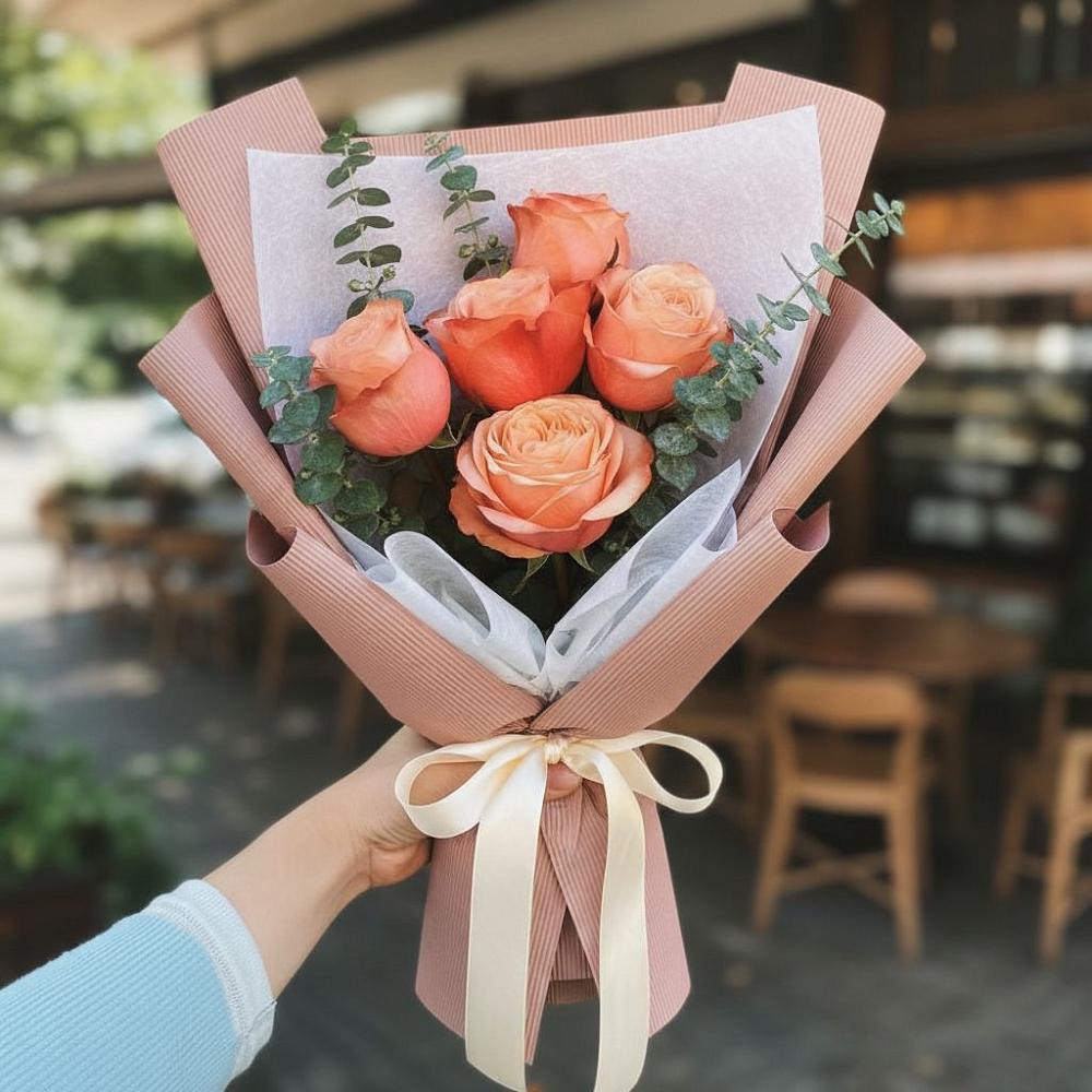 Букет персиковый аромат в Наурской Букет цветов из: Розы в Наурской