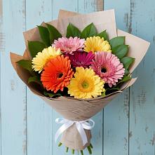Букет яркий день #REPLACE_PRED# Наурской Букет цветов из:  Герберы #REPLACE_PRED# Наурской