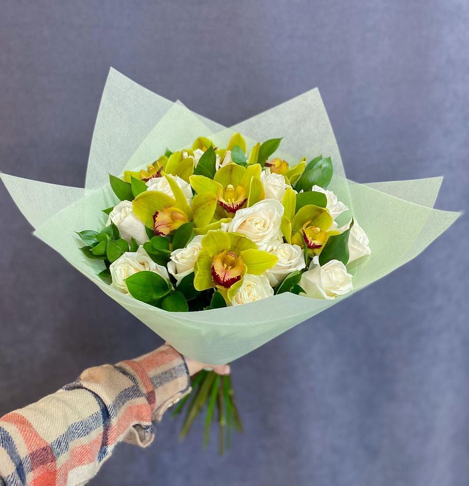Букет лимончелло в Наурской Букет цветов из: Орхидеи и Розы в Наурской