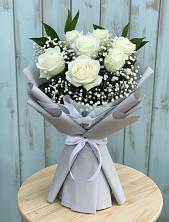 Букет из белых роз в Наурской Букет цветов из:  Розы в Наурской