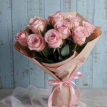 9 розовых роз в Наурской Букет цветов из:  Розы в Наурской