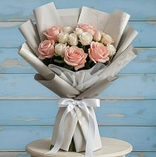Букет Нежное облако в Наурской Букет цветов из:  Розы в Наурской