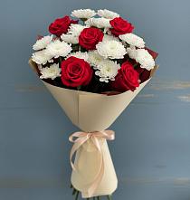 Букет цветов из:  Розы и Хризантемы в Наурской