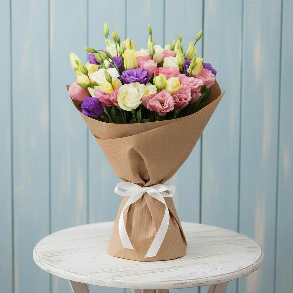 Букет Цветная эустома в Наурской Букет цветов из: Лизиантусы в Наурской