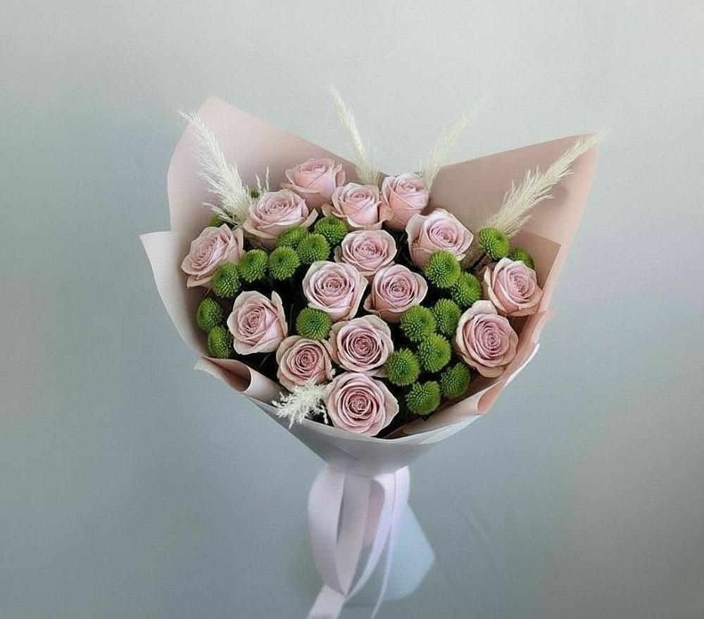 Букет цветов из: Розы и Хризантемы в Наурской