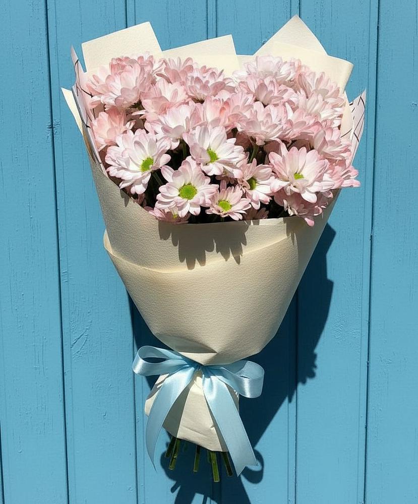 Букет Розовые хризантемы в Наурской Букет цветов из: Хризантемы в Наурской