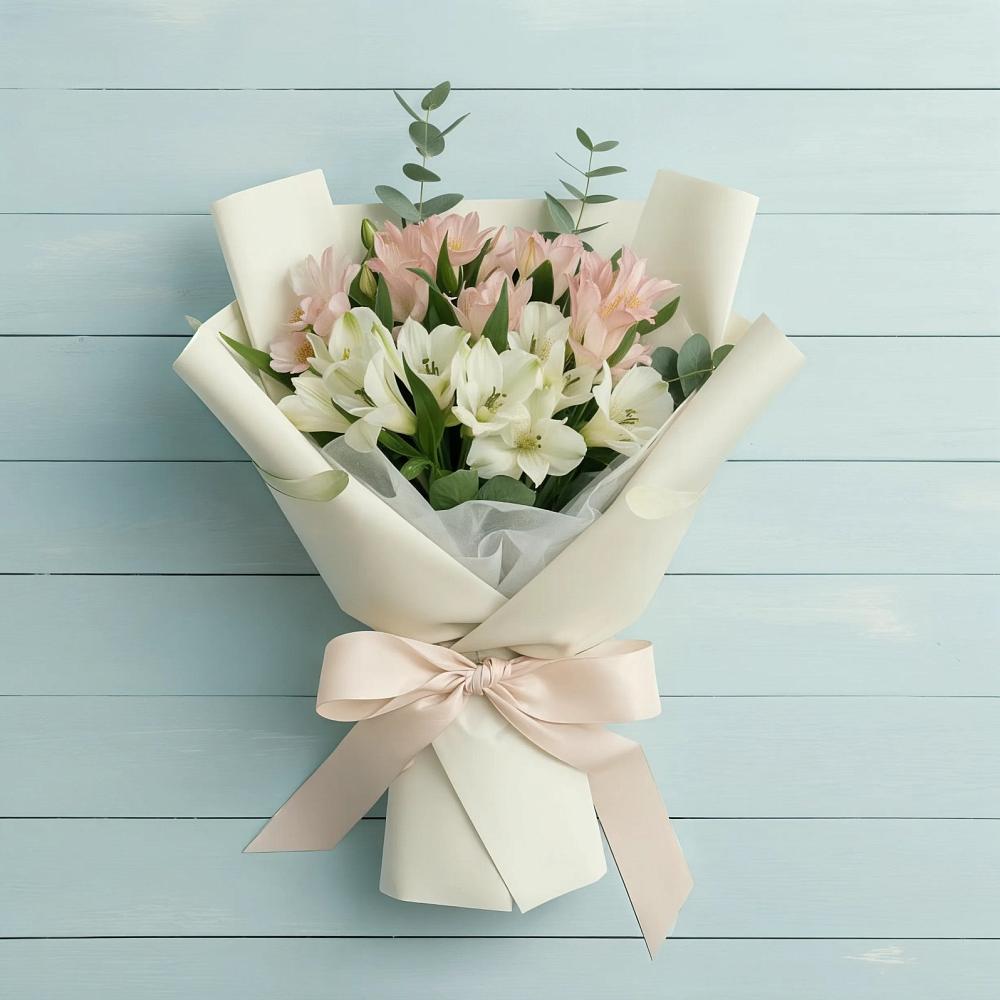 Букет Утренний поцелуй в Наурской Букет цветов из: Альстромерии в Наурской