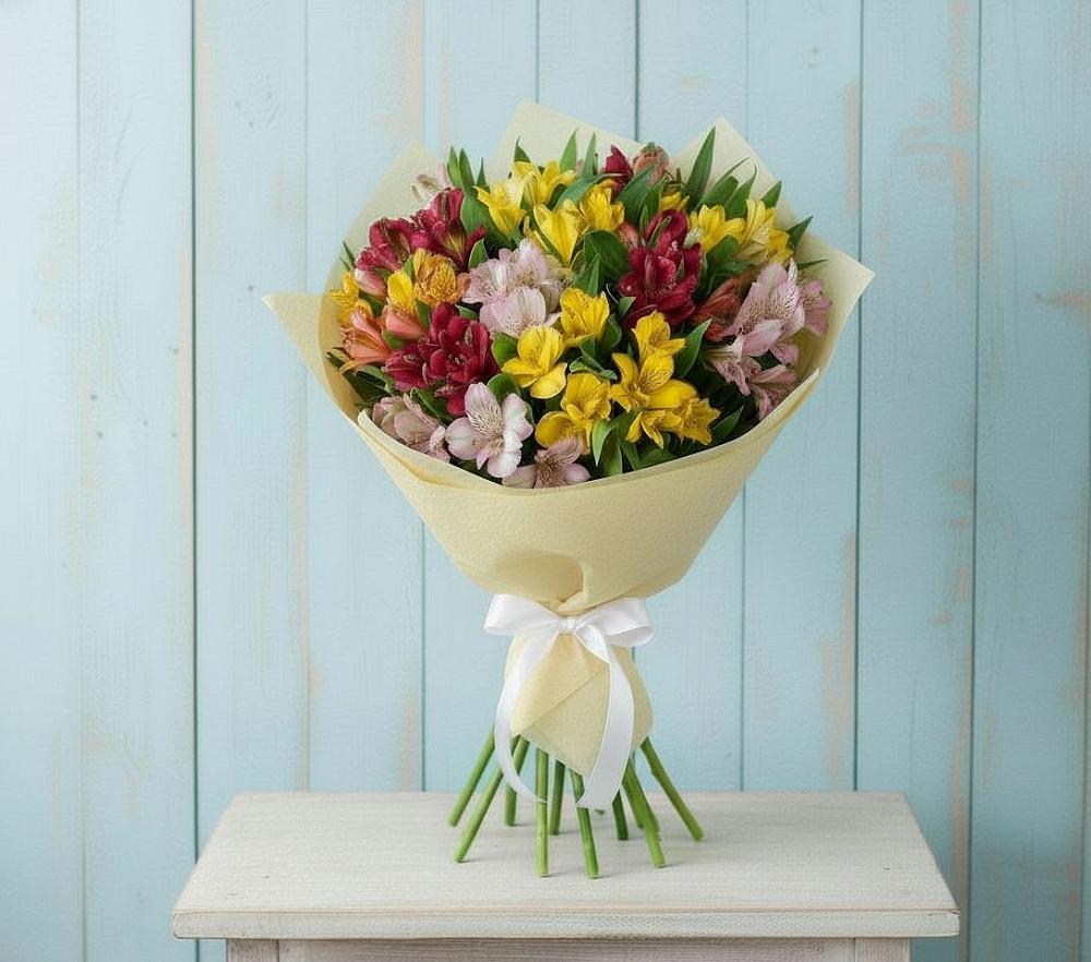 Букет Летние краски в Наурской Букет цветов из: Альстромерии в Наурской