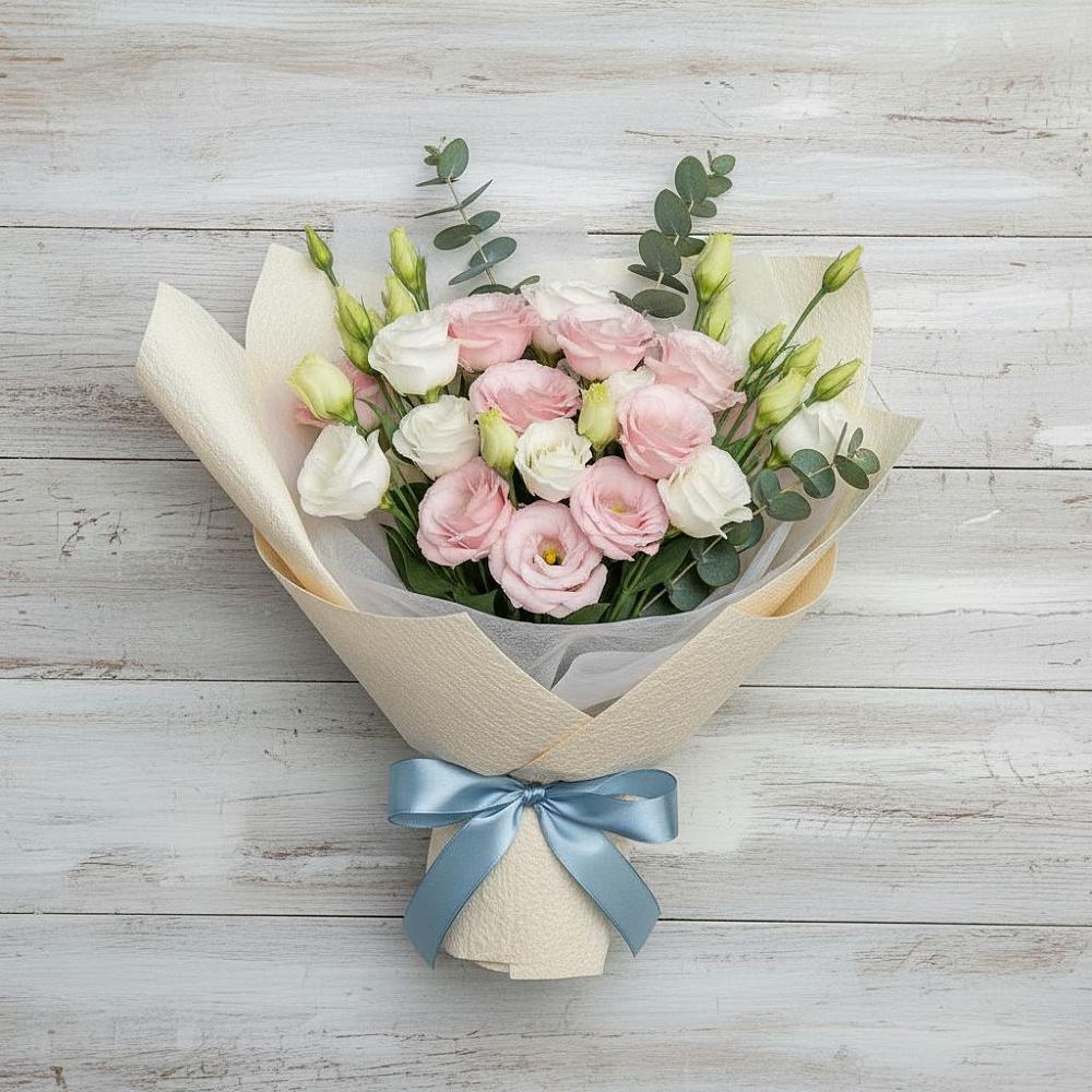 Букет шампанское в Наурской Букет цветов из: Лизиантусы в Наурской